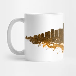 Phoenix City Skyline - Watercolor Orange, Brown Mug